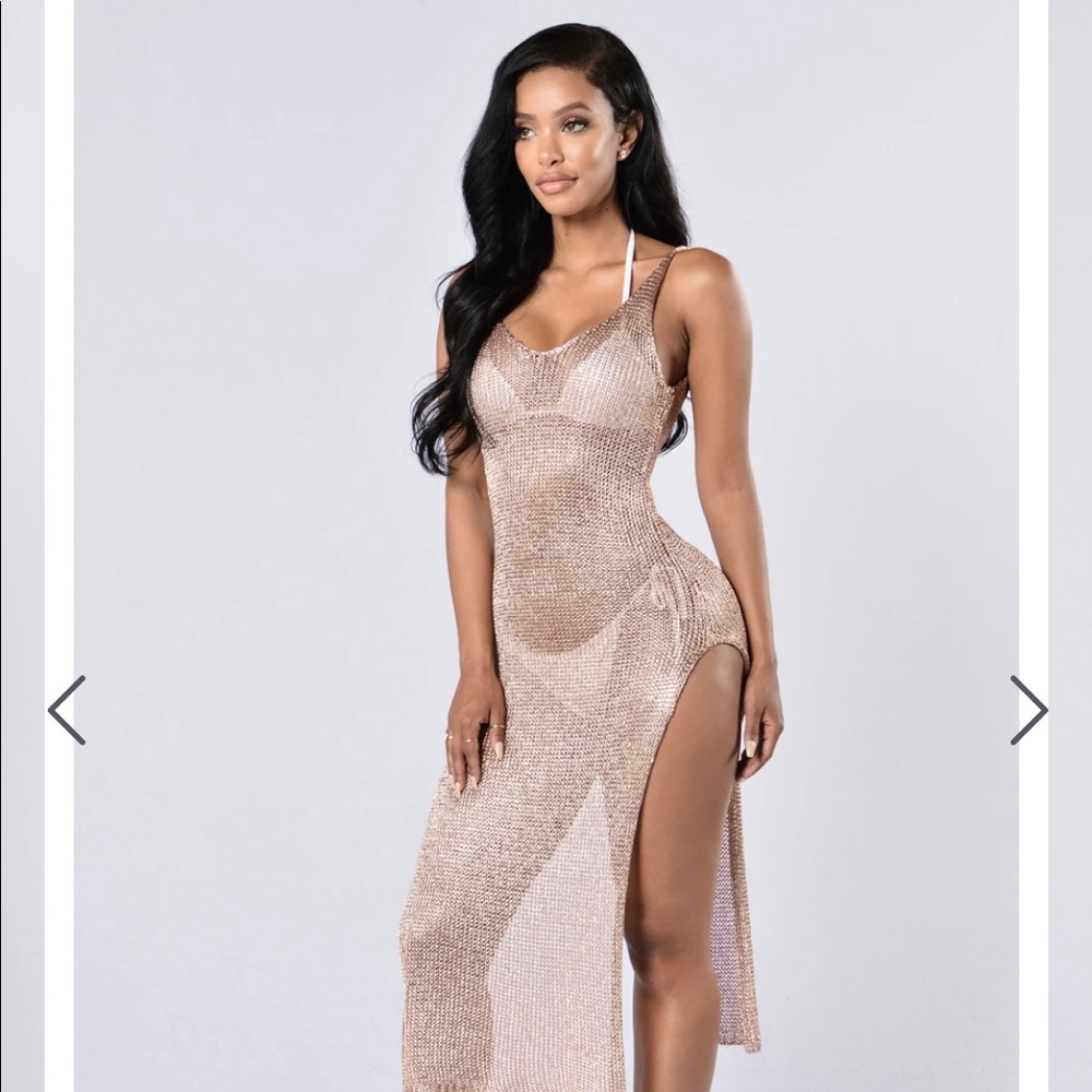 Rose gold  cover up dress NWT size S/M